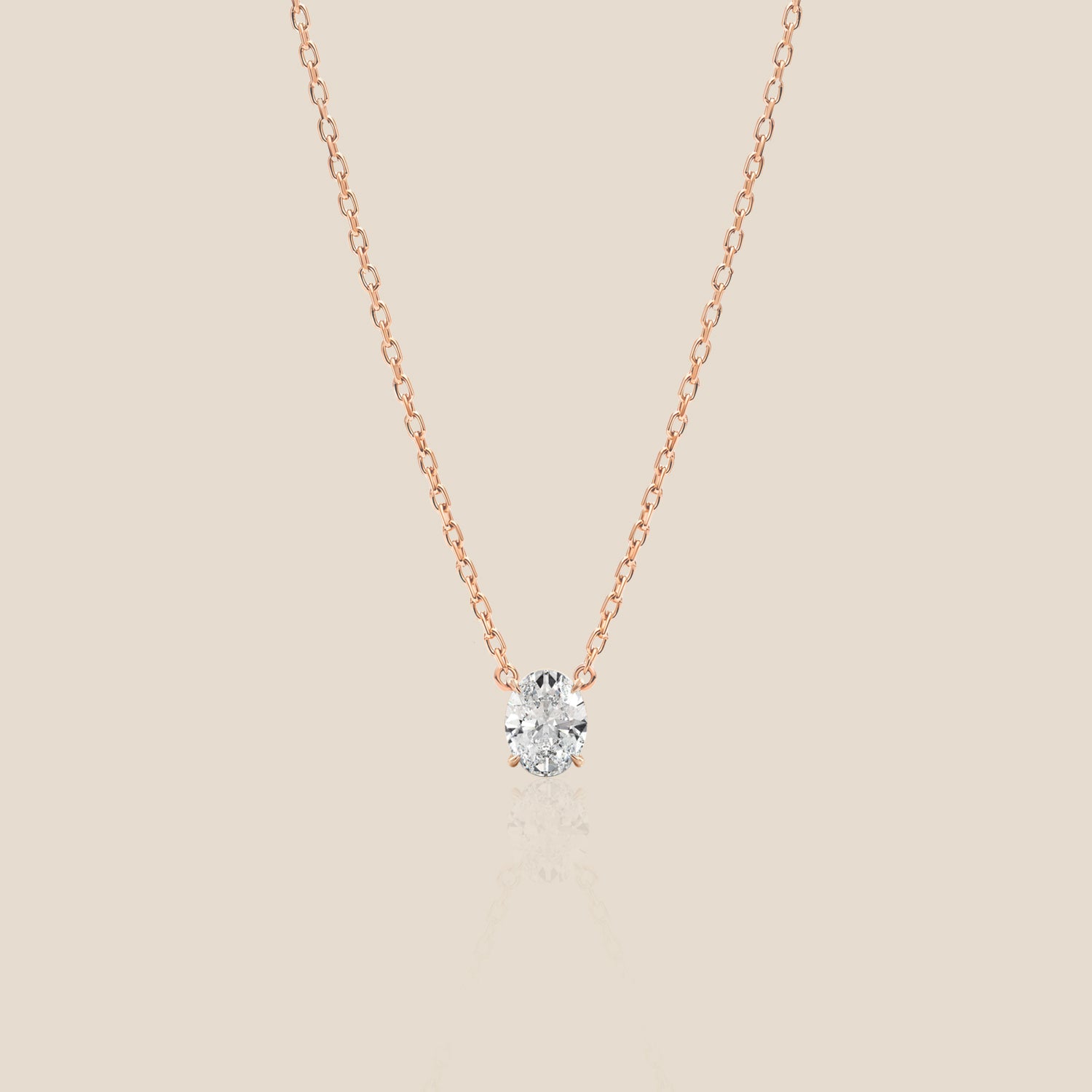 Solitaire Necklace - Oval