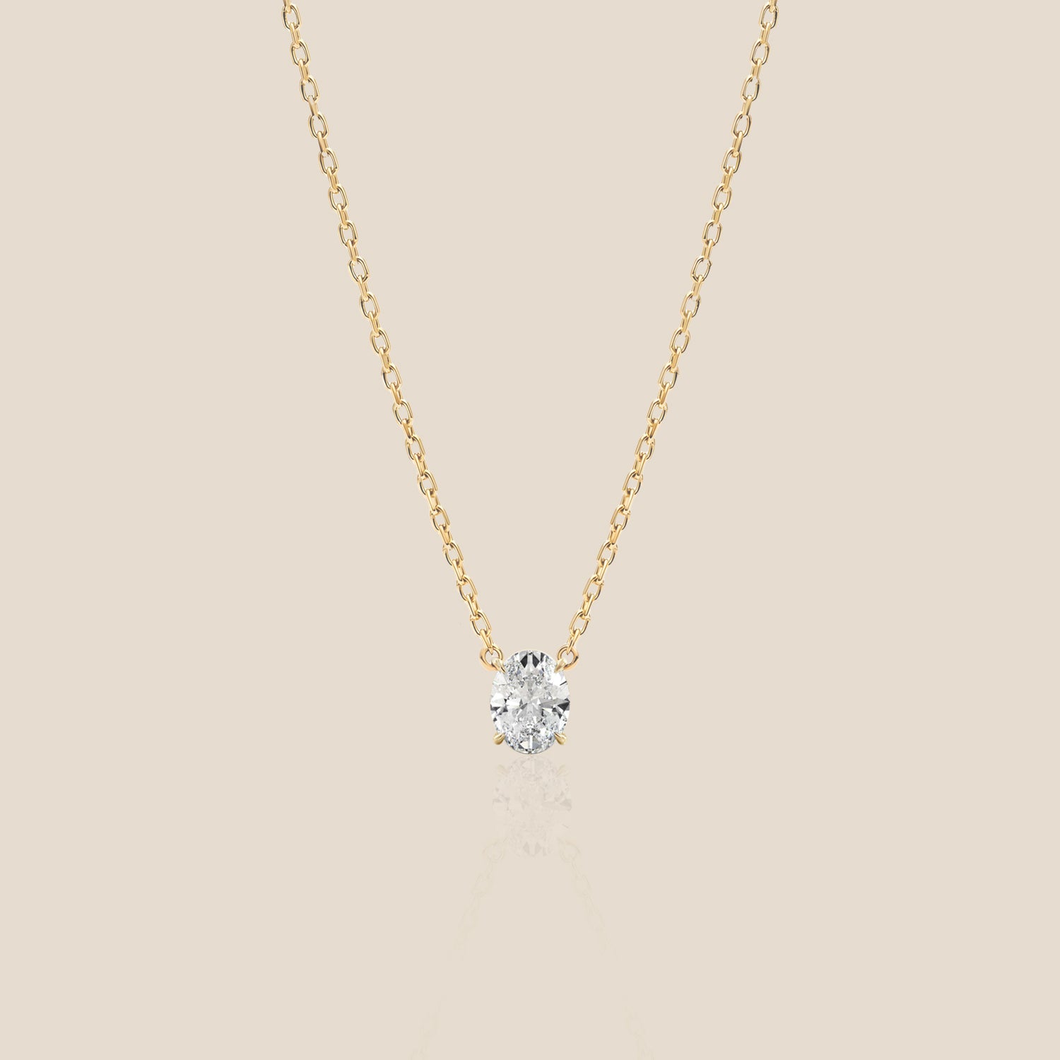 Solitaire Necklace - Oval
