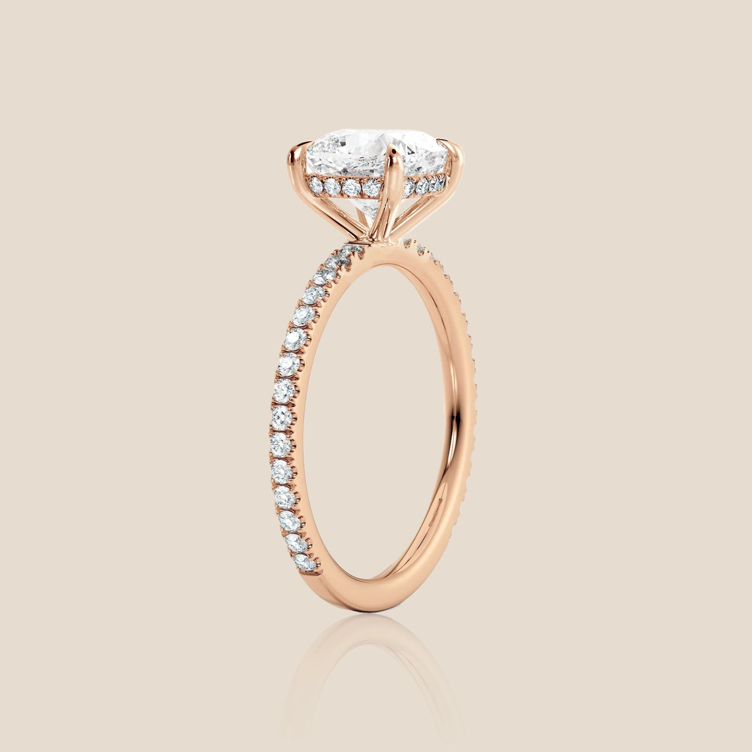 The Signature Pavé with Hidden Halo Cushion