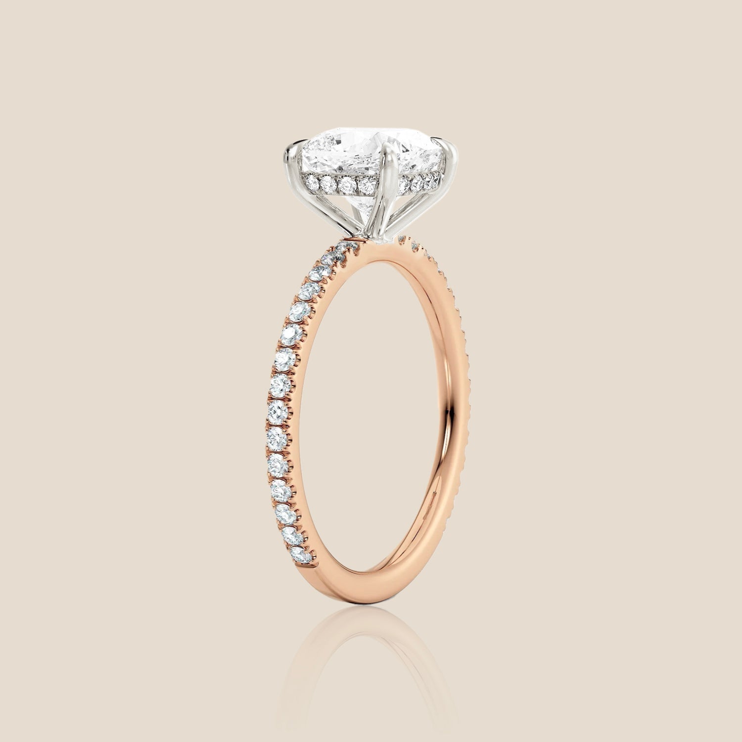 The Signature Pavé with Hidden Halo Cushion