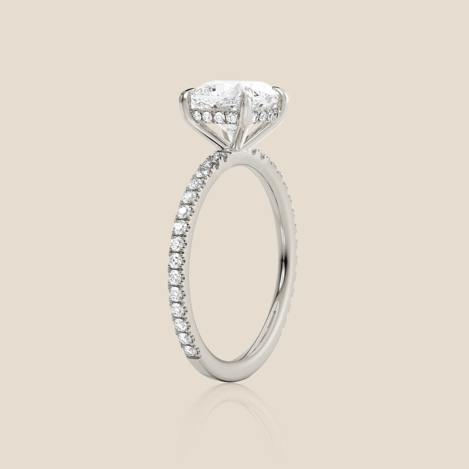 The Signature Pavé with Hidden Halo Cushion