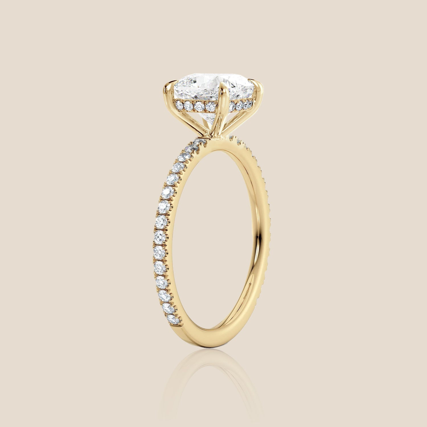 The Signature Pavé with Hidden Halo Cushion