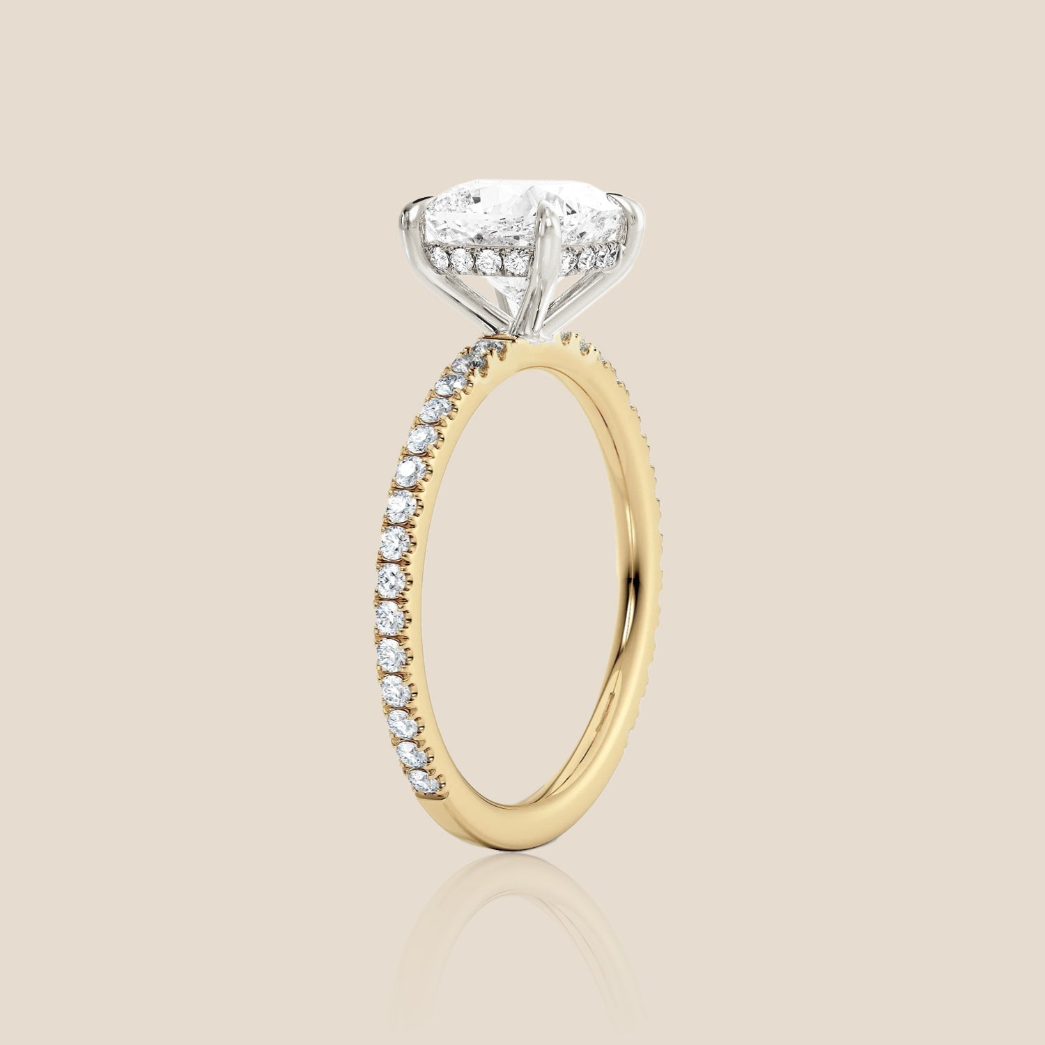 The Signature Pavé with Hidden Halo Cushion
