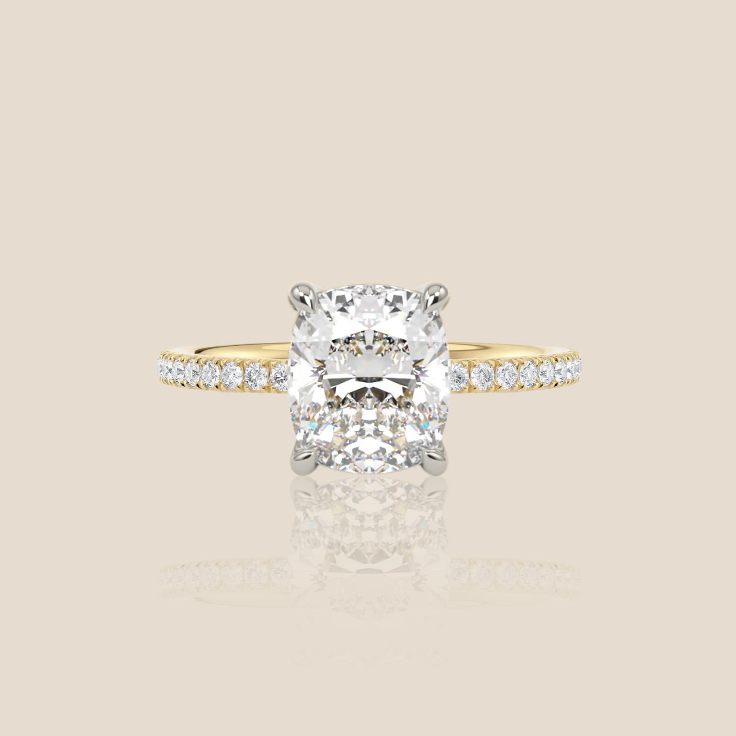 The Signature Pavé with Hidden Halo Cushion