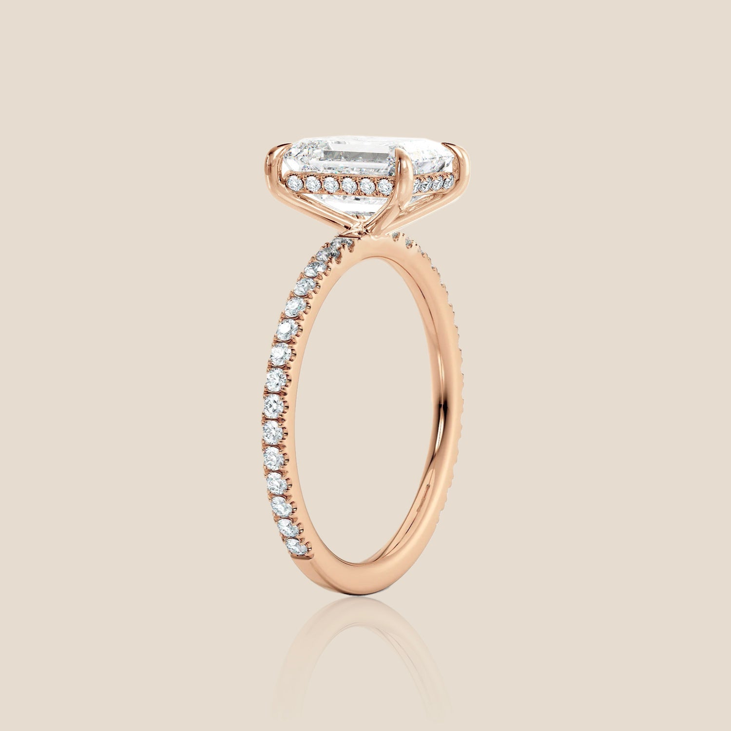 The Signature Pavé with Hidden Halo Emerald