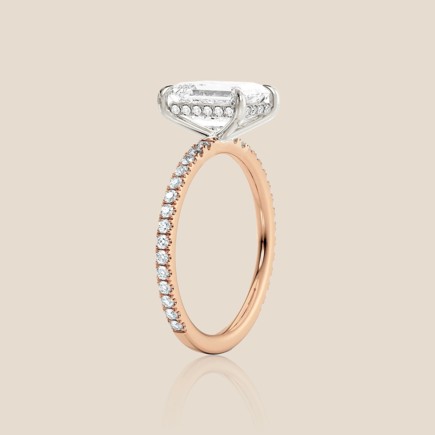 The Signature Pavé with Hidden Halo Emerald
