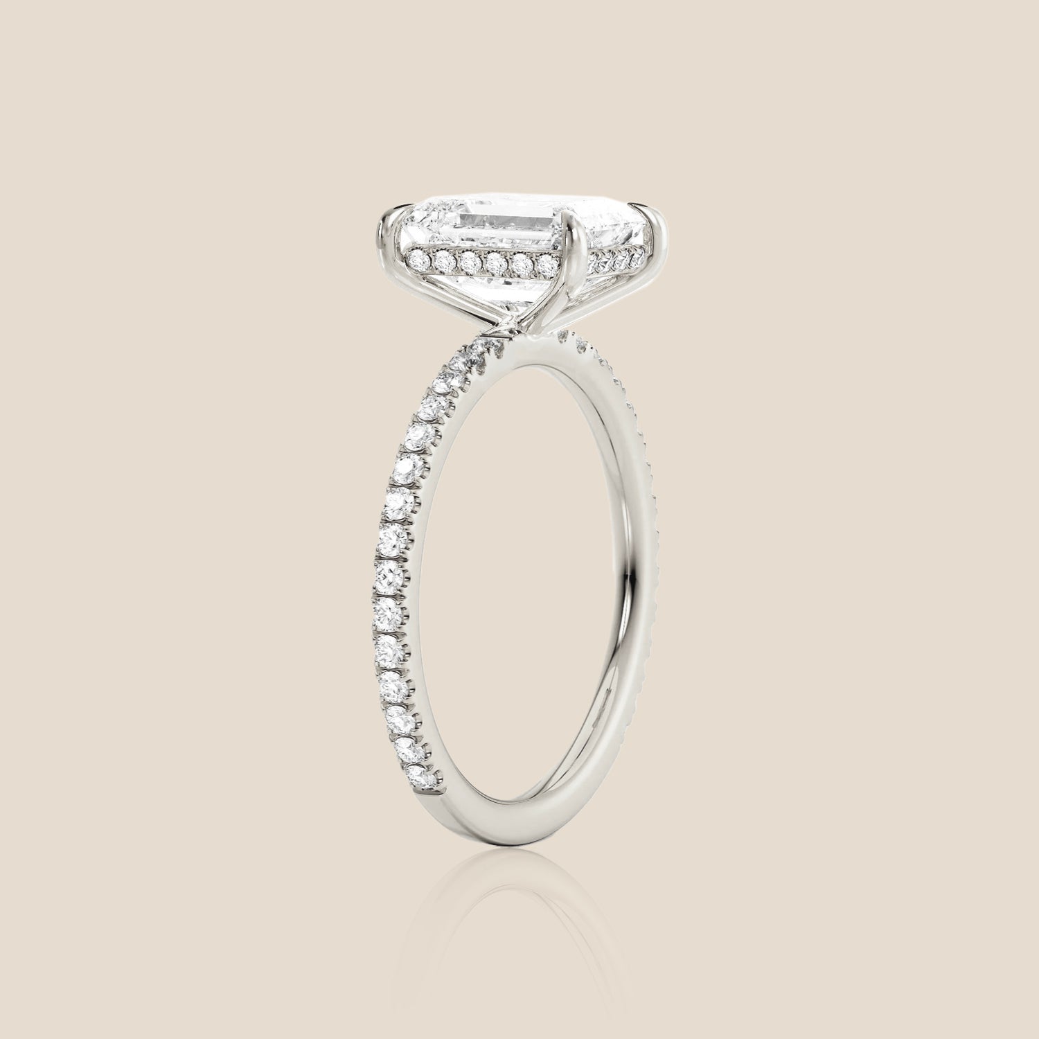 The Signature Pavé with Hidden Halo Emerald