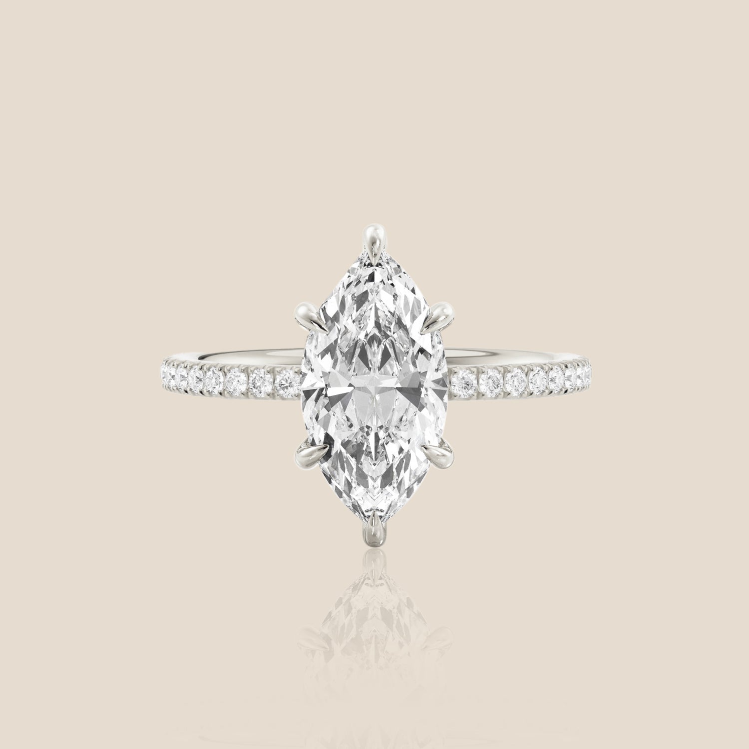 The Signature Pavé with Hidden Halo Marquise