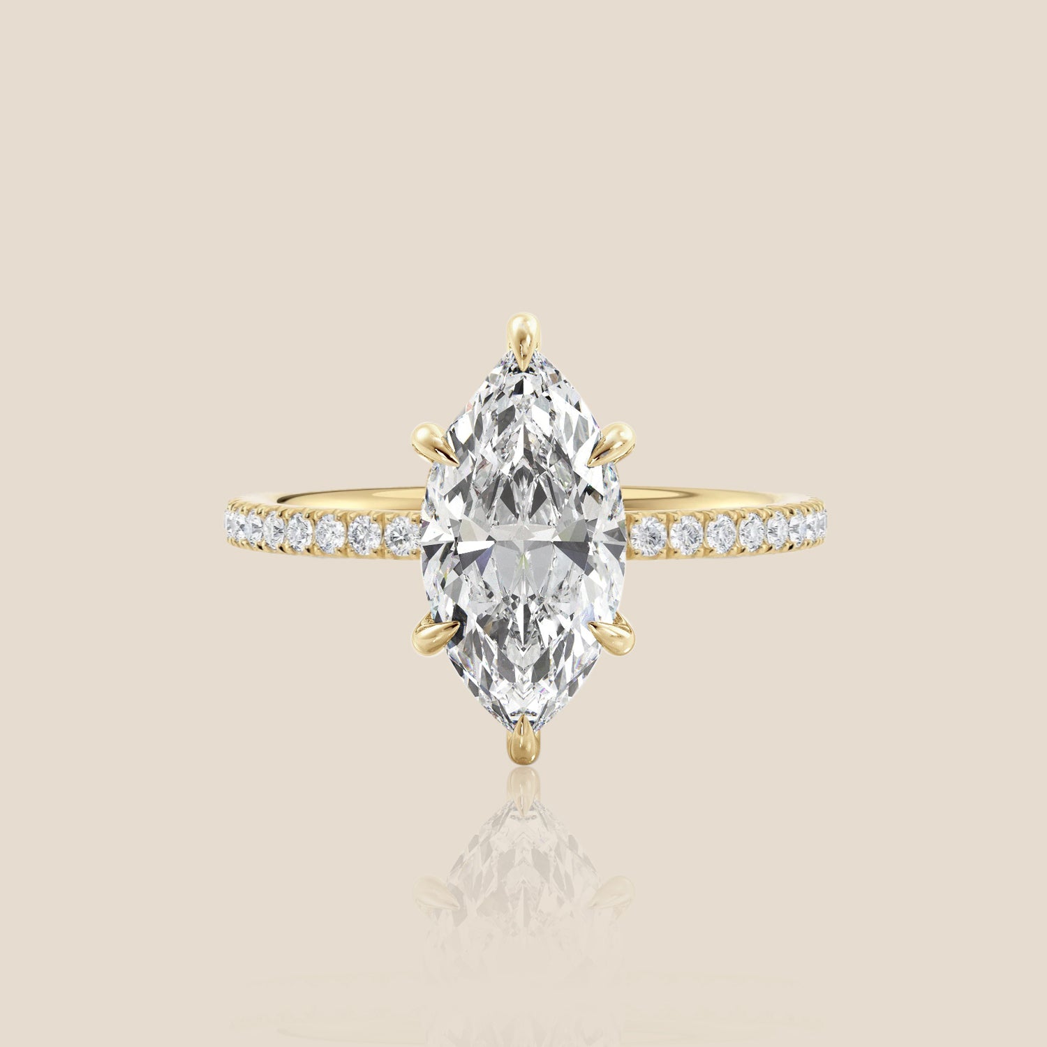 The Signature Pavé with Hidden Halo Marquise