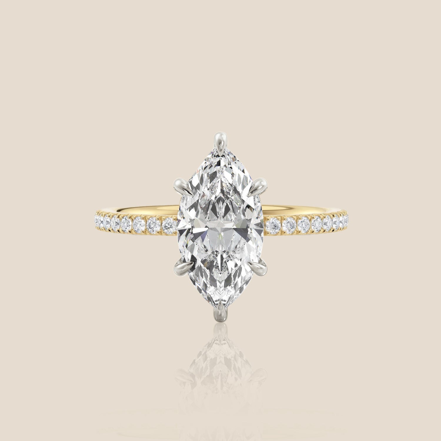 The Signature Pavé with Hidden Halo Marquise