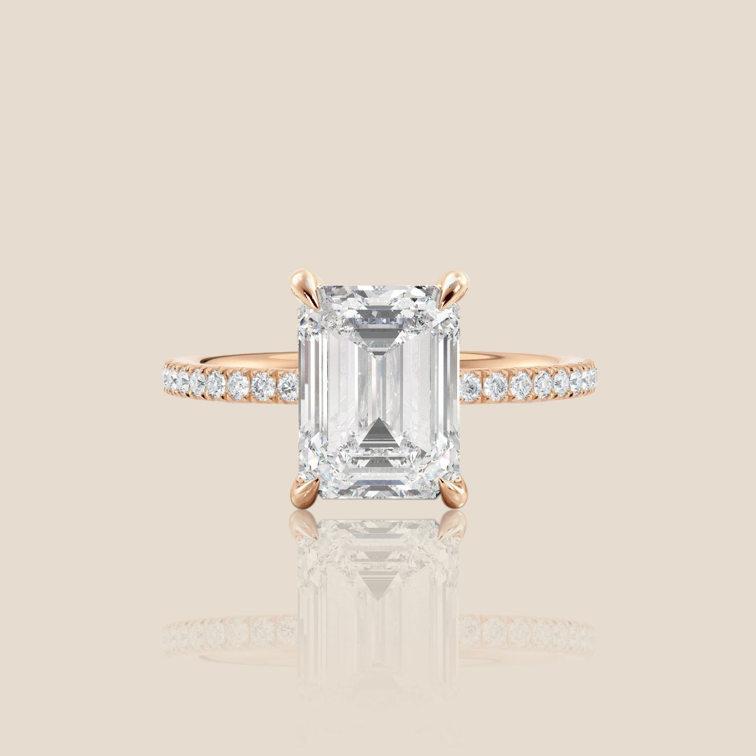 The Signature Pavé with Hidden Halo Emerald
