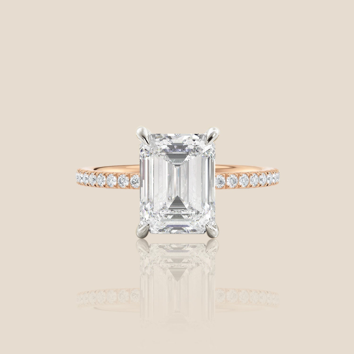 The Signature Pavé with Hidden Halo Emerald