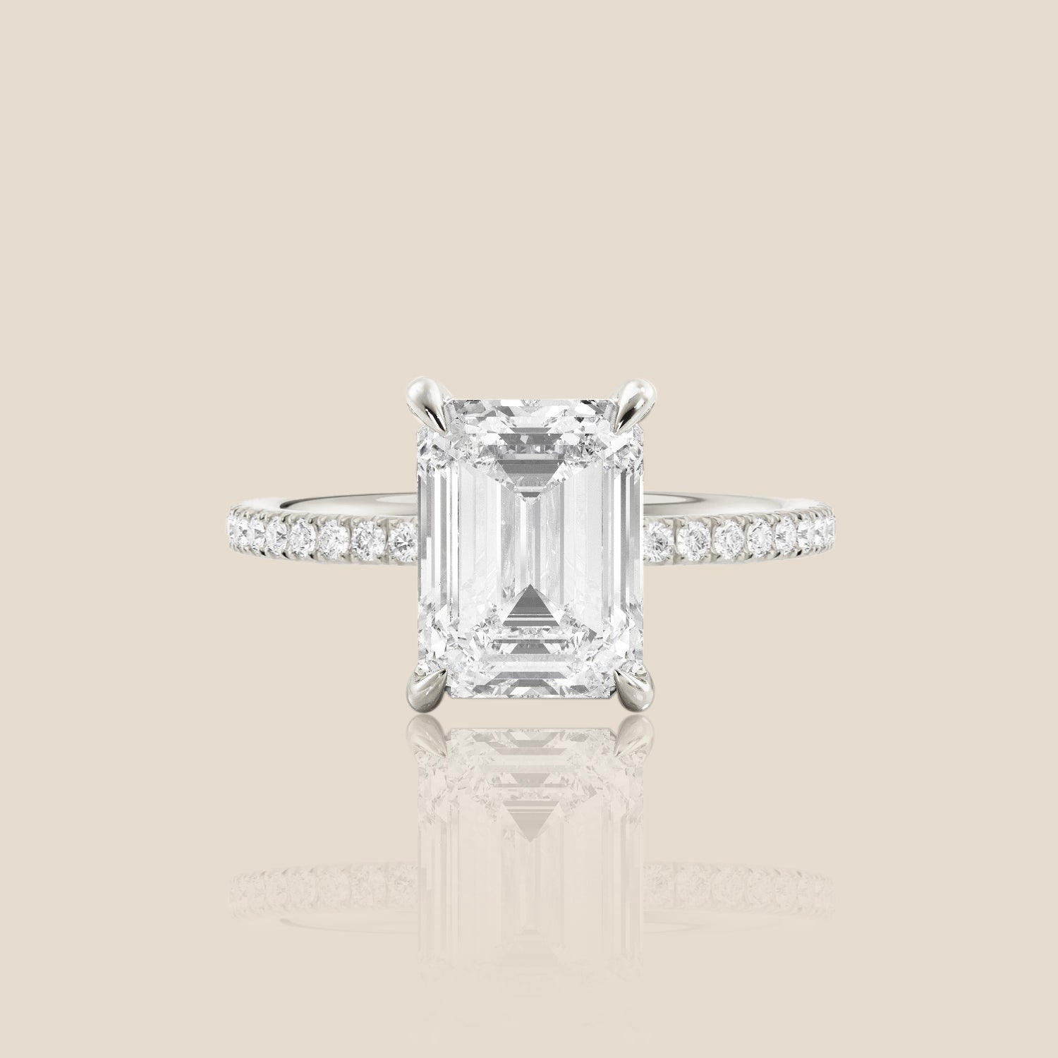 The Signature Pavé with Hidden Halo Emerald