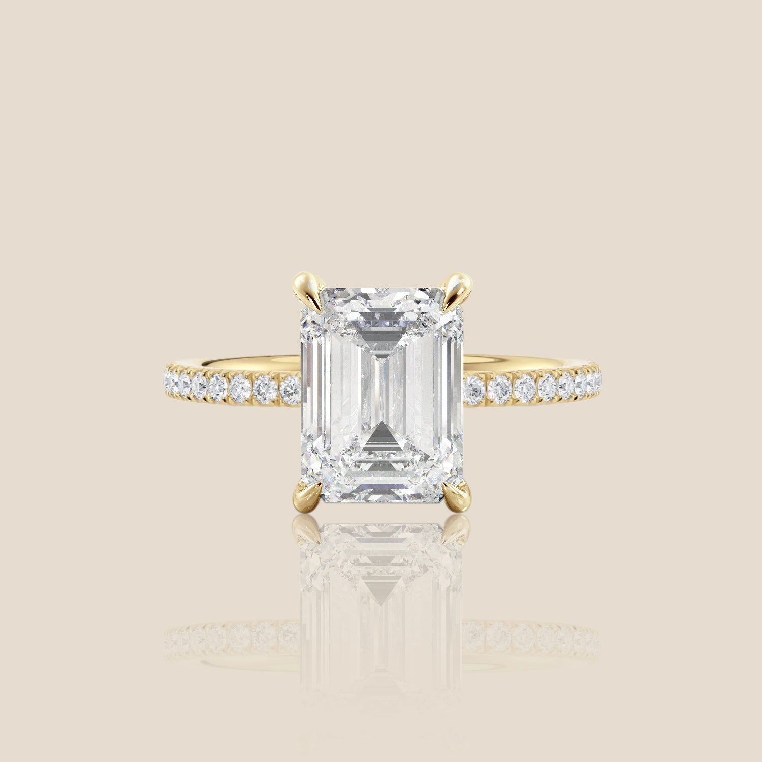 The Signature Pavé with Hidden Halo Emerald