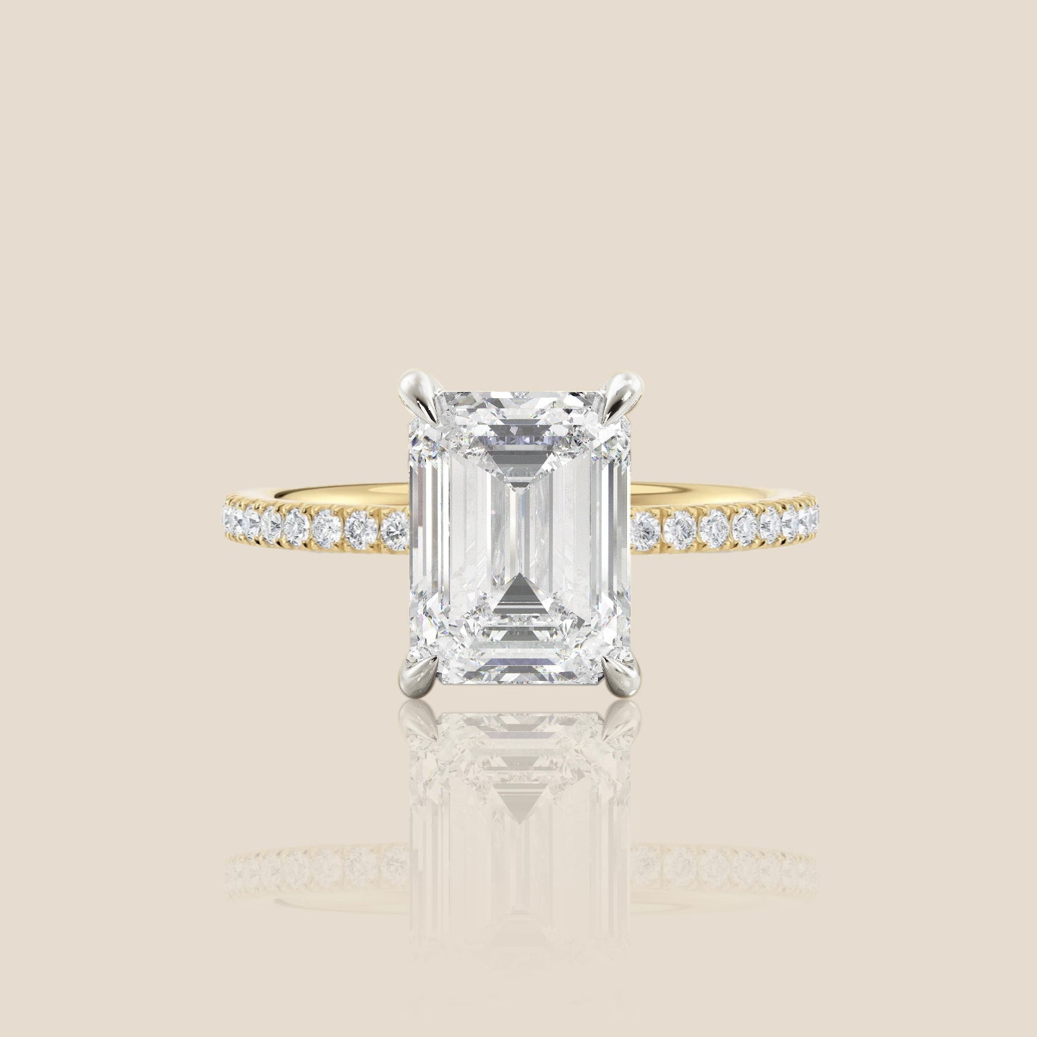 The Signature Pavé with Hidden Halo Emerald