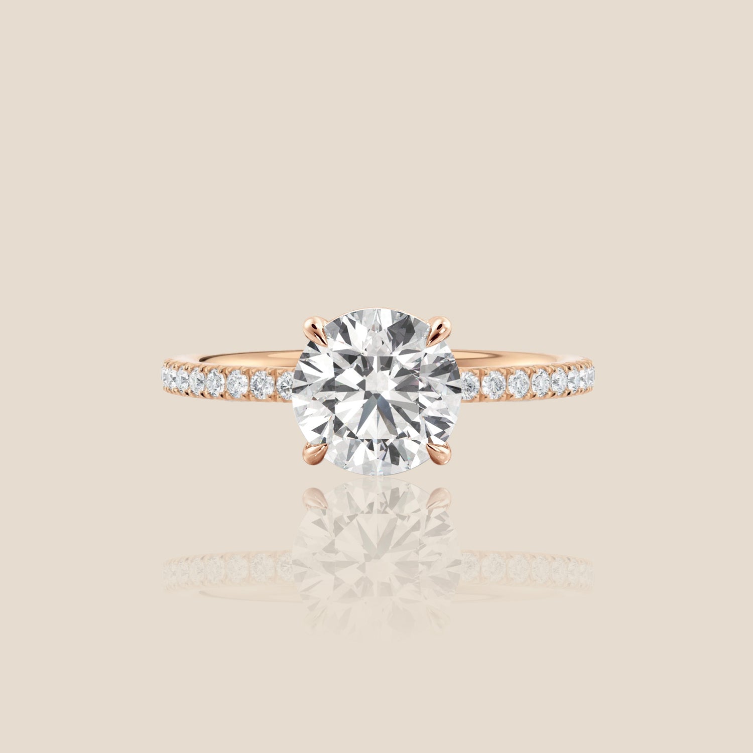 The Signature Pavé with Hidden Halo Round Four Claw