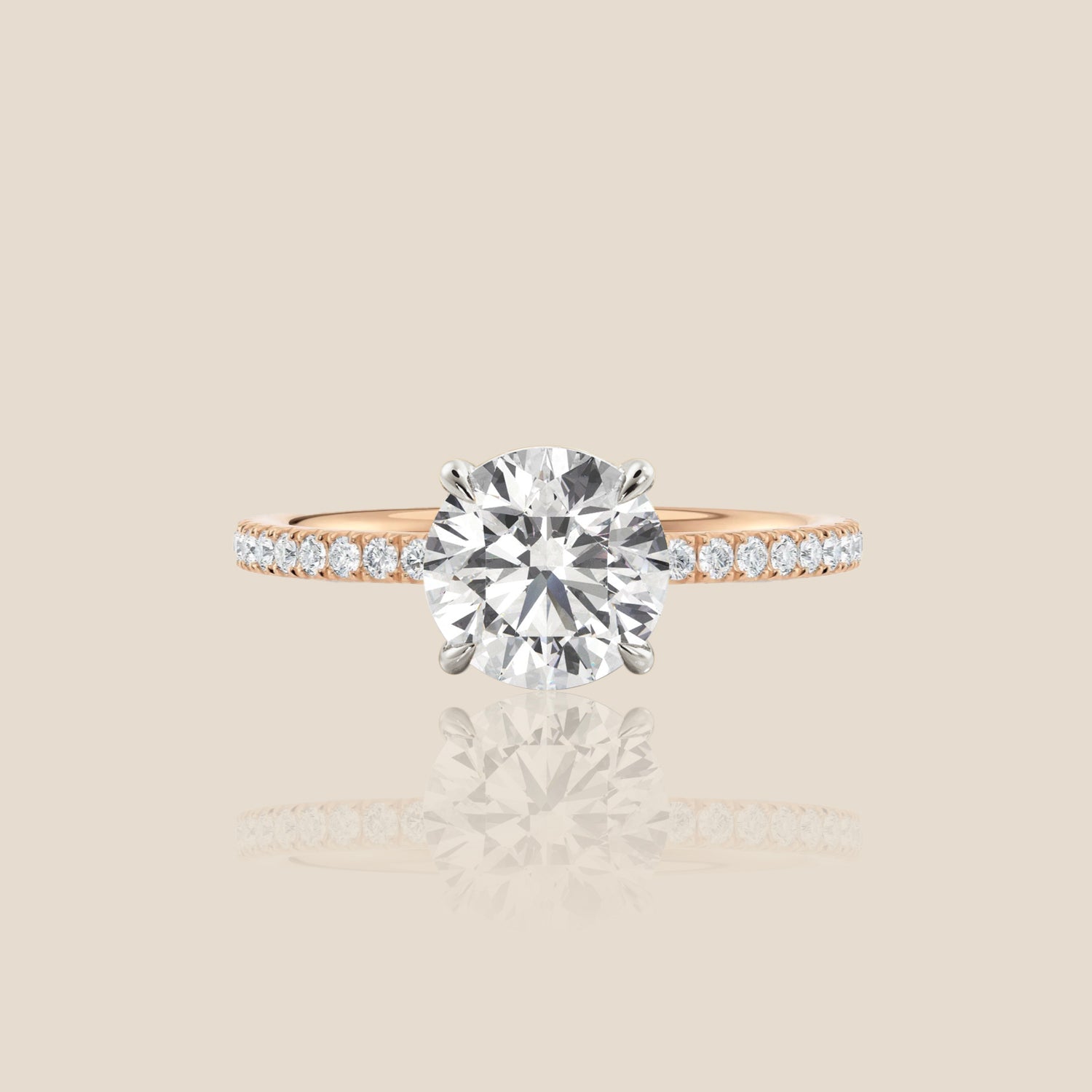 The Signature Pavé with Hidden Halo Round Four Claw
