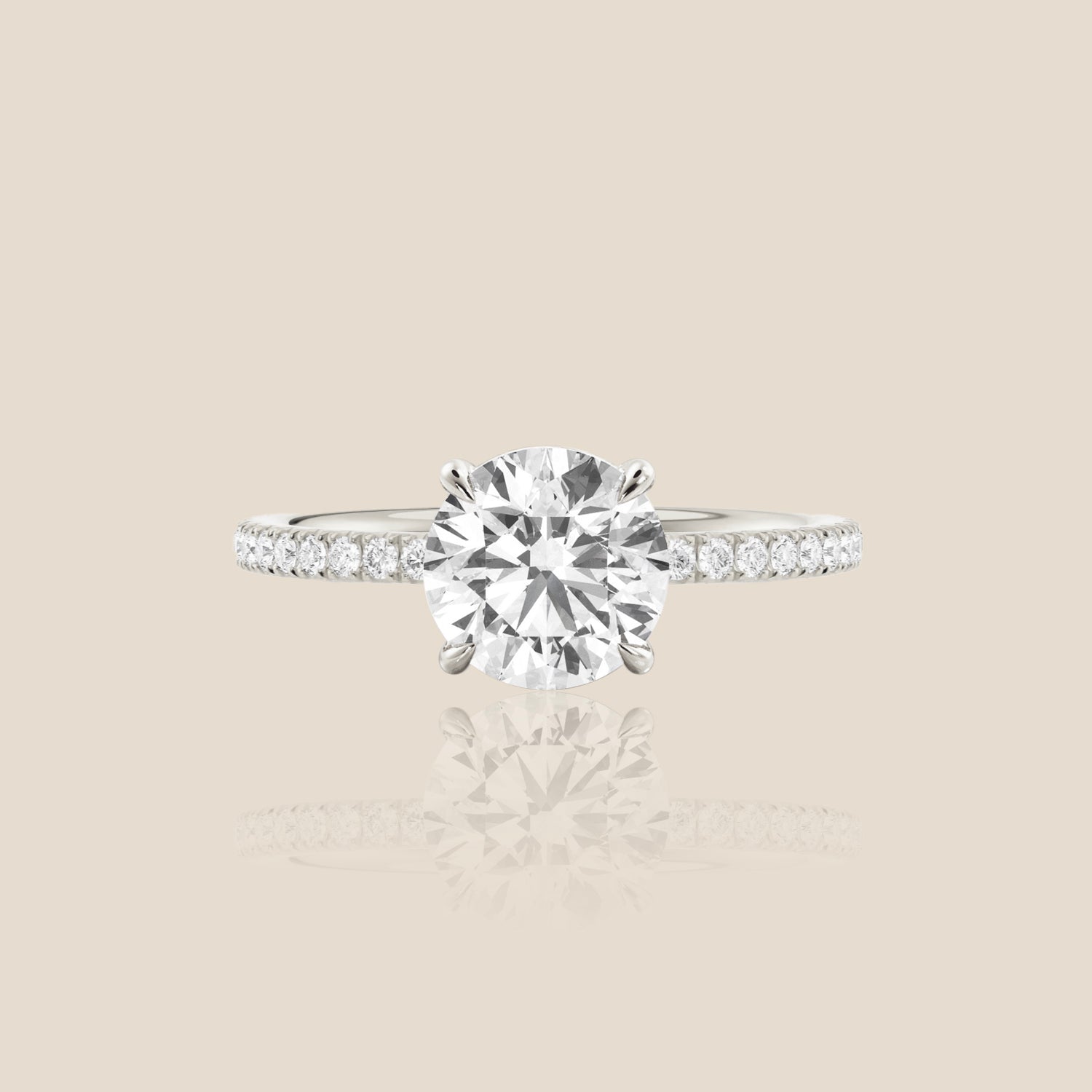 The Signature Pavé with Hidden Halo Round Four Claw