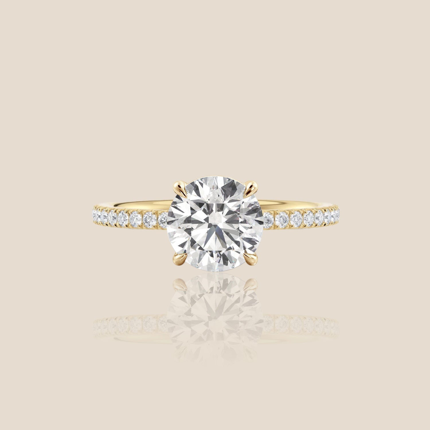 The Signature Pavé with Hidden Halo Round Four Claw