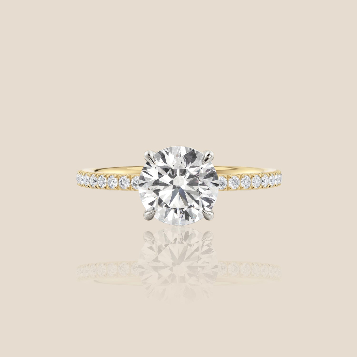 The Signature Pavé with Hidden Halo Round Four Claw