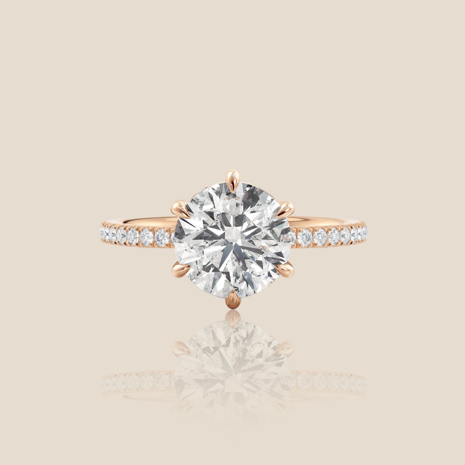 The Signature Pavé with Hidden Halo Round Six Claw
