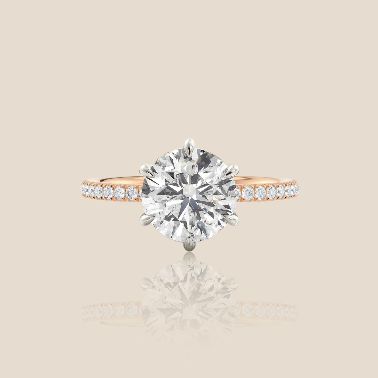 The Signature Pavé with Hidden Halo Round Six Claw