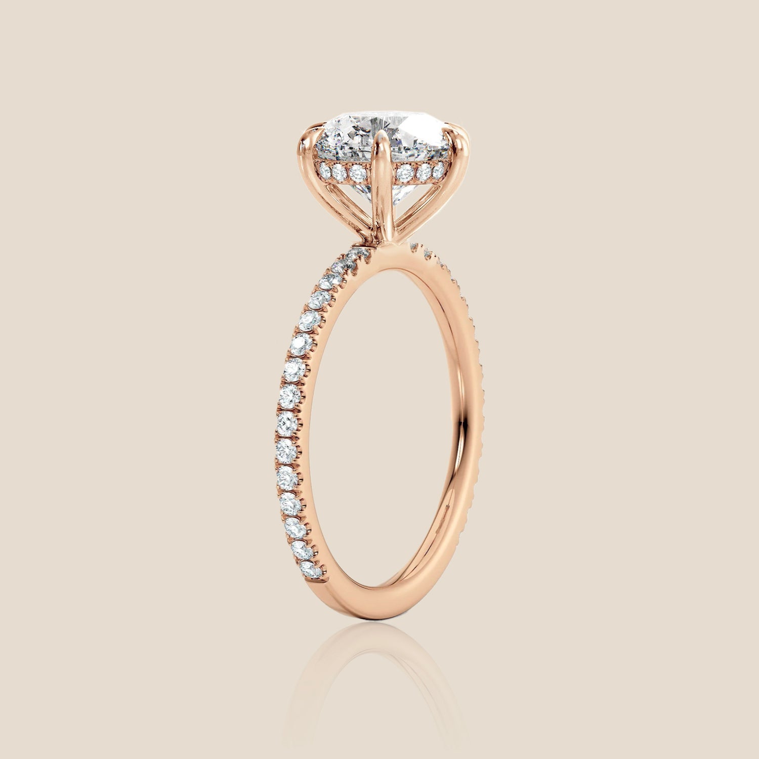 The Signature Pavé with Hidden Halo Round Six Claw