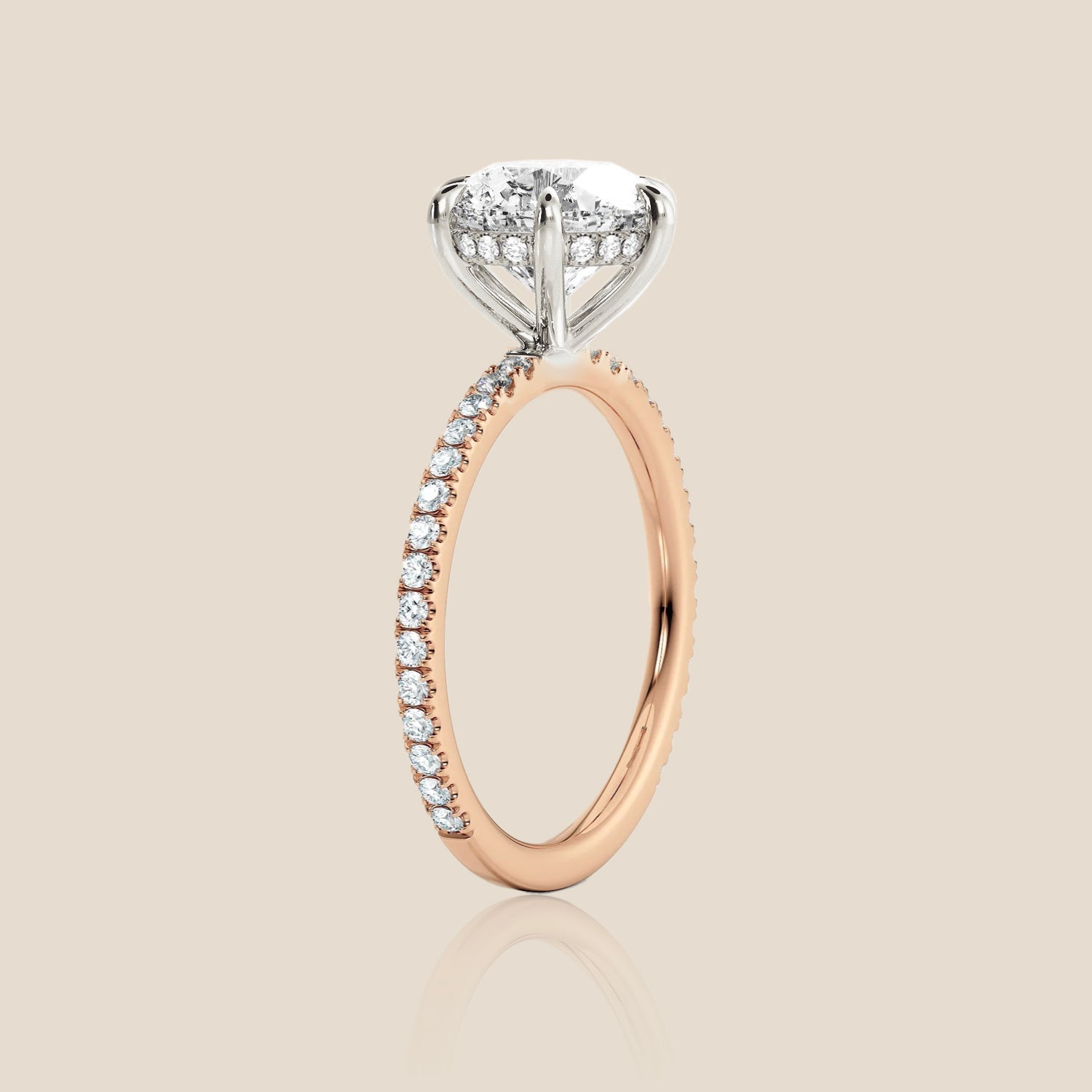 The Signature Pavé with Hidden Halo Round Six Claw