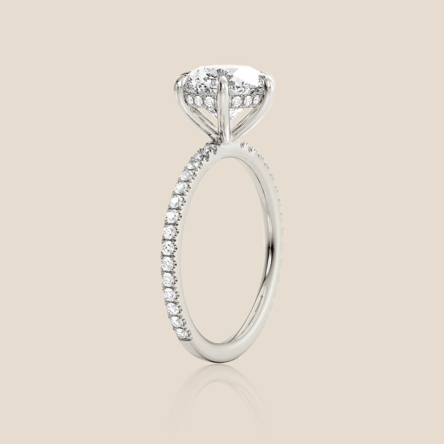 The Signature Pavé with Hidden Halo Round Six Claw