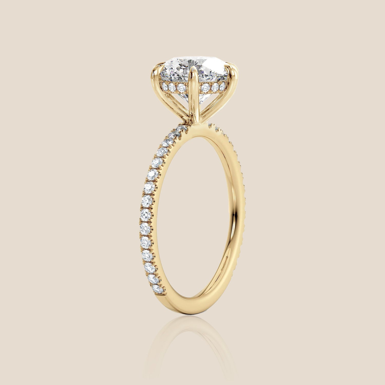 The Signature Pavé with Hidden Halo Round Six Claw