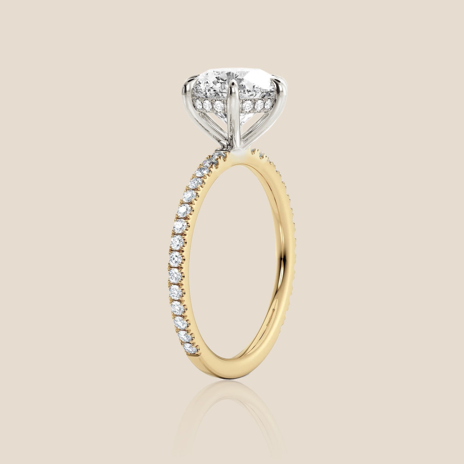 The Signature Pavé with Hidden Halo Round Six Claw