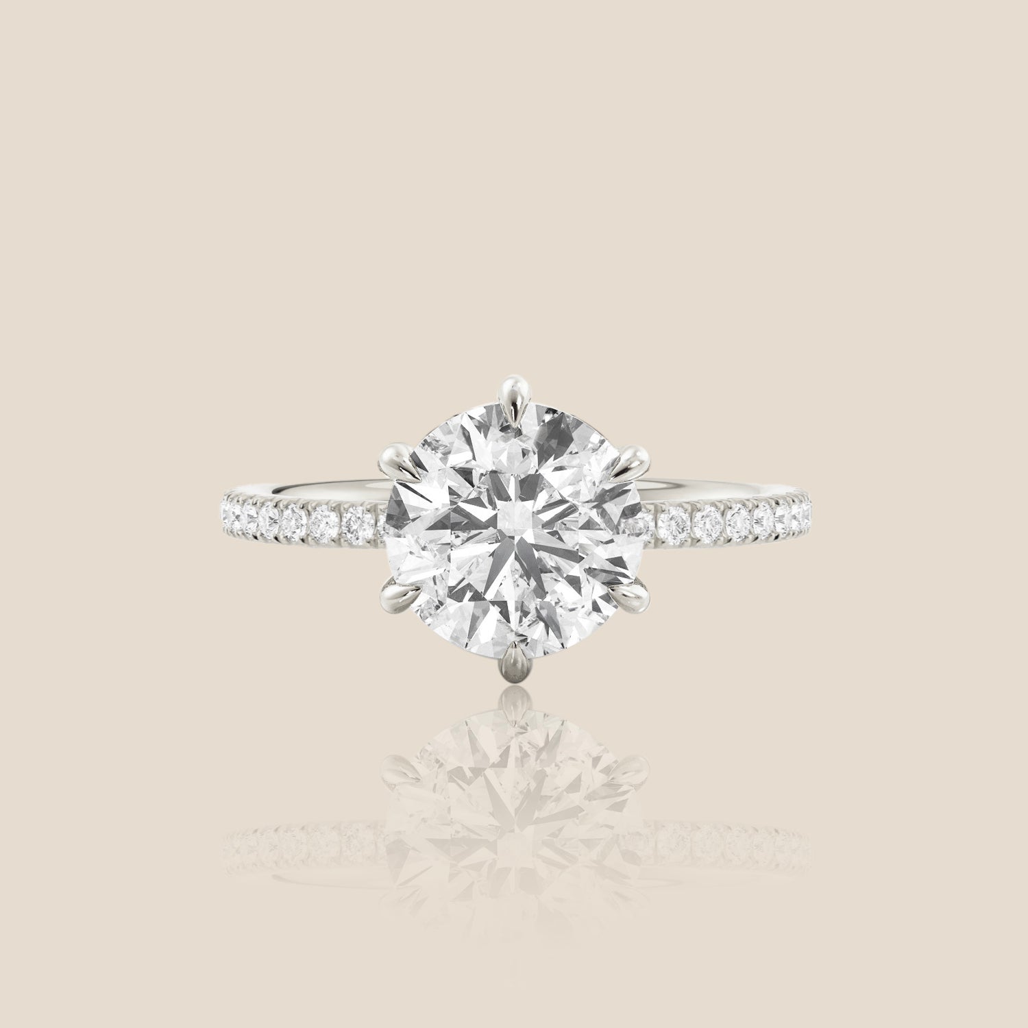 The Signature Pavé with Hidden Halo Round Six Claw
