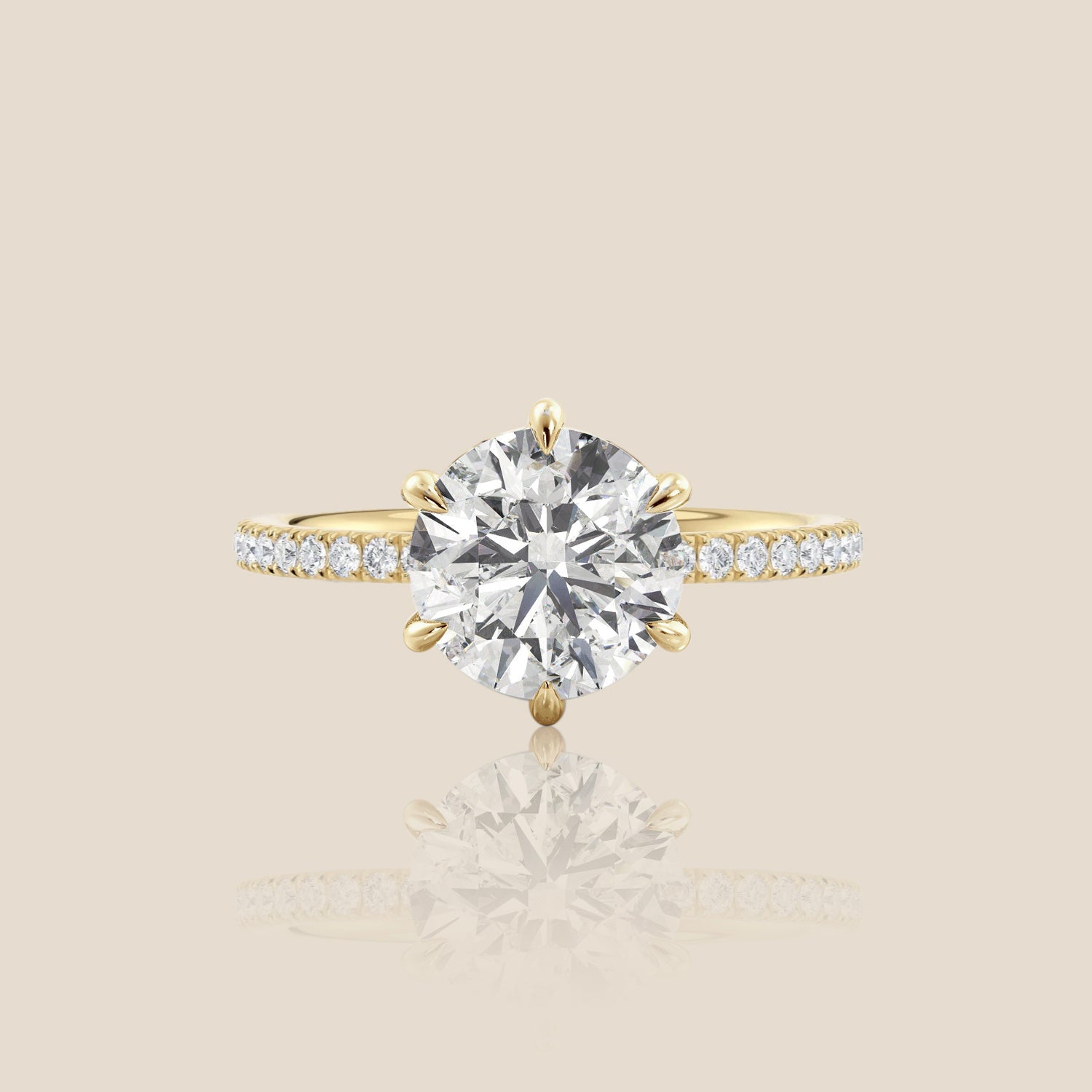 The Signature Pavé with Hidden Halo Round Six Claw