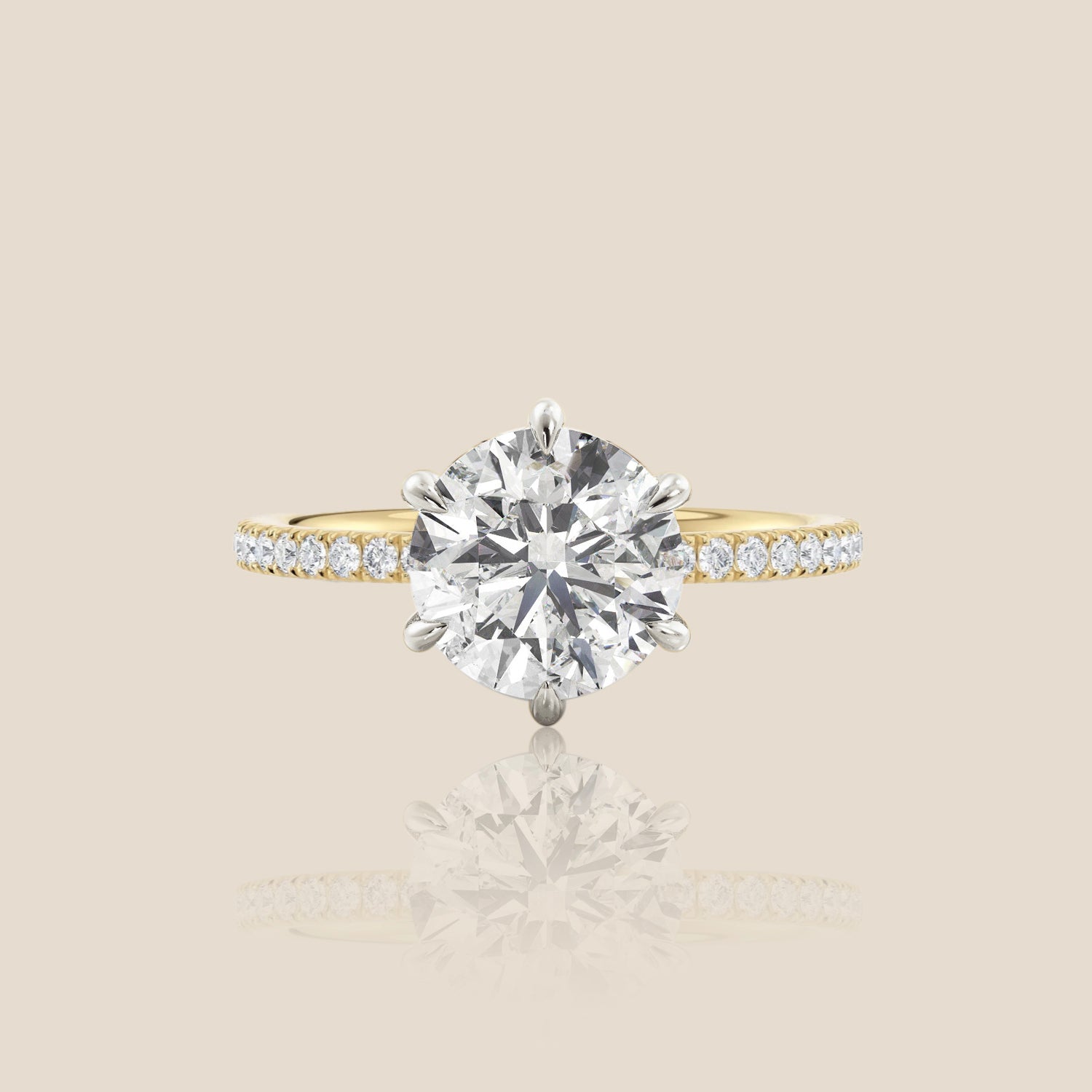 The Signature Pavé with Hidden Halo Round Six Claw