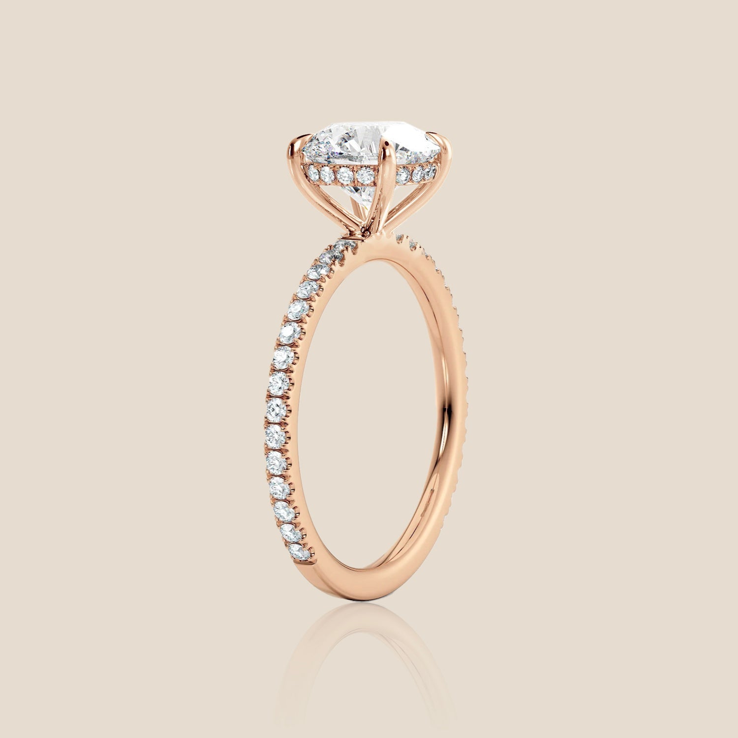 The Signature Pavé with Hidden Halo Round Four Claw