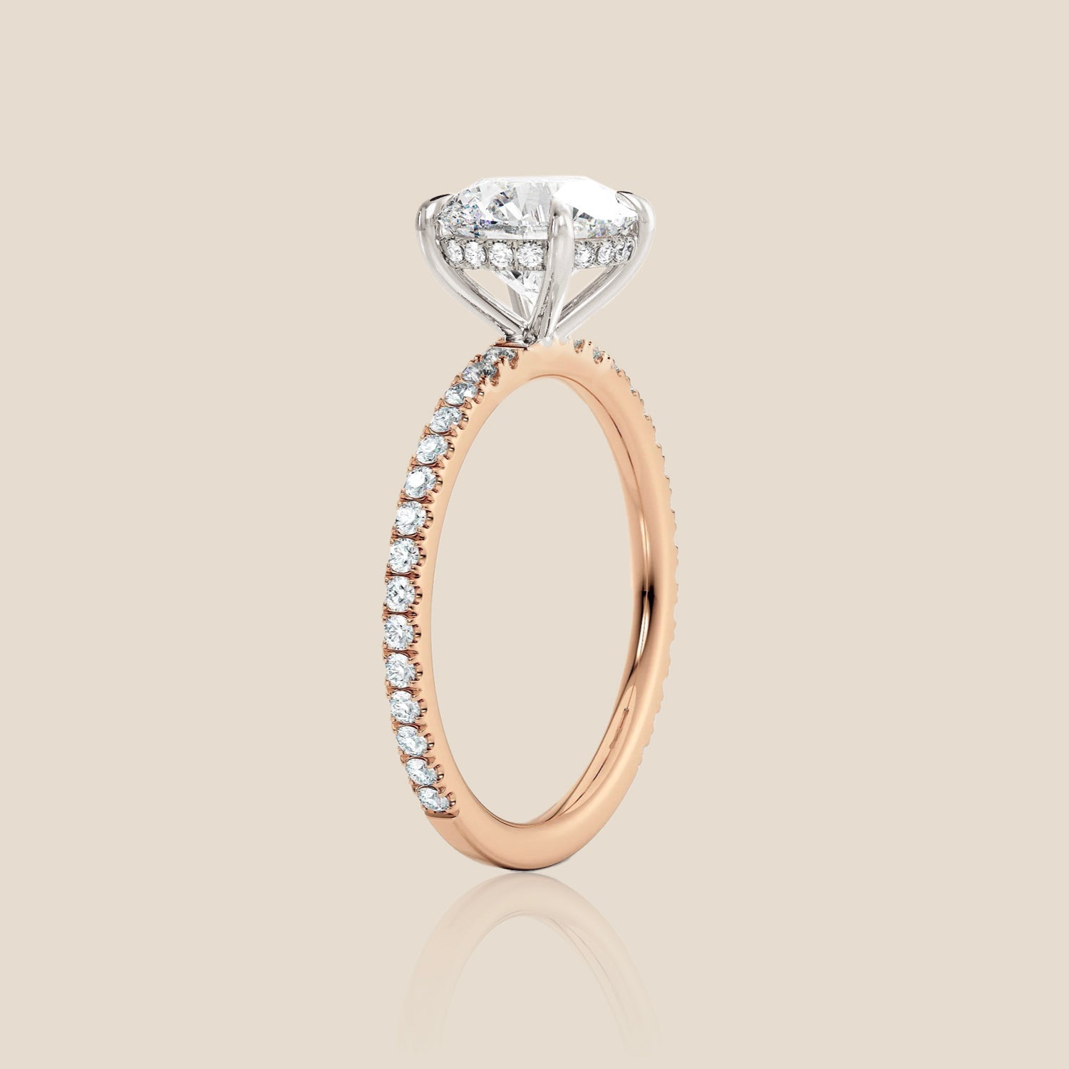 The Signature Pavé with Hidden Halo Round Four Claw