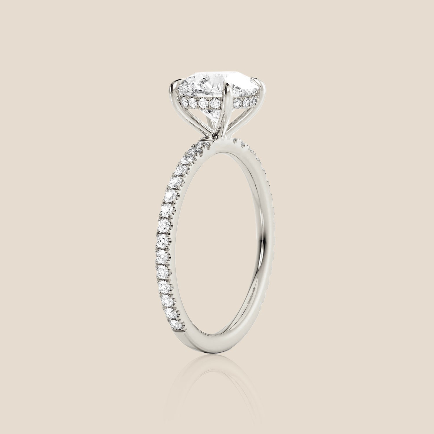 The Signature Pavé with Hidden Halo Round Four Claw