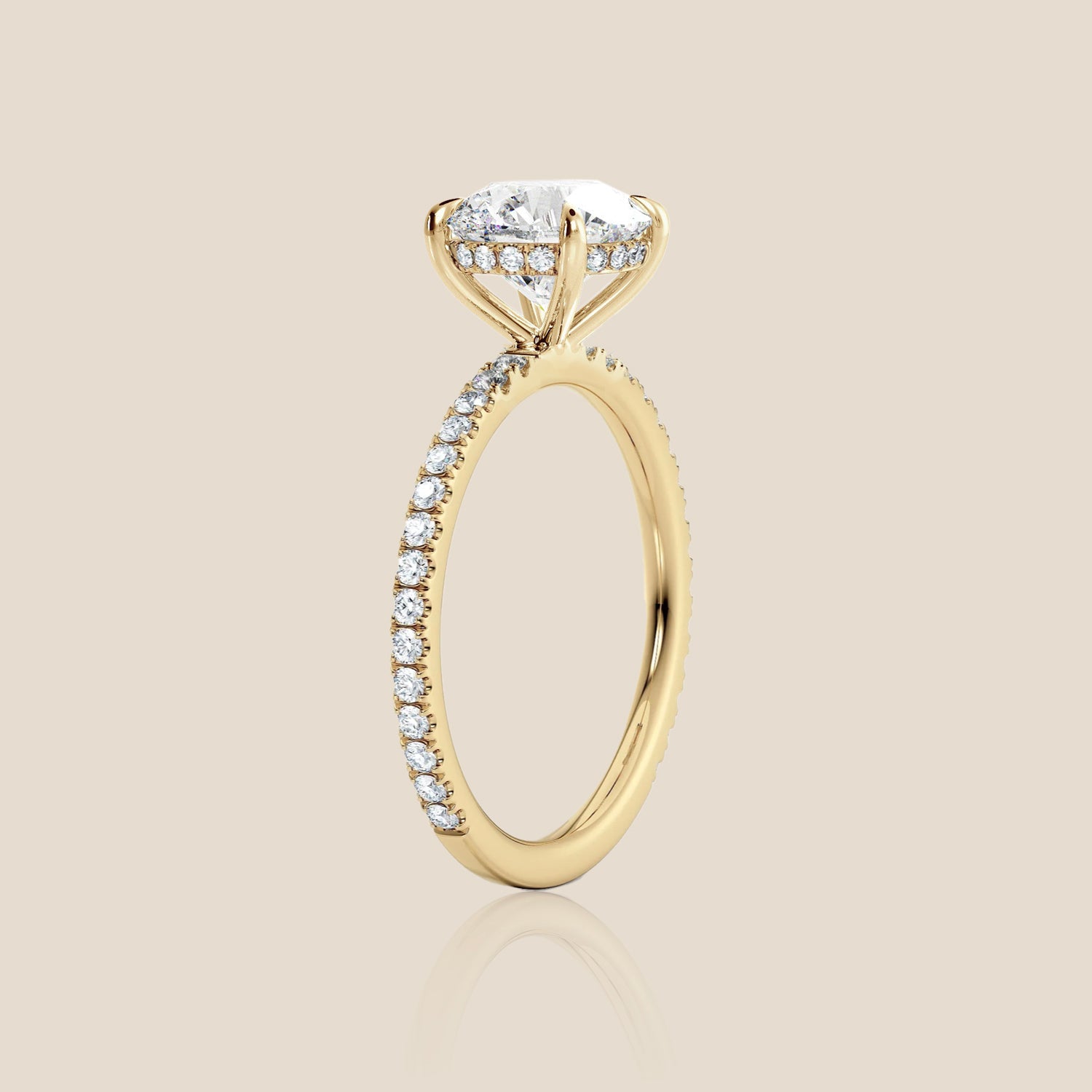 The Signature Pavé with Hidden Halo Round Four Claw