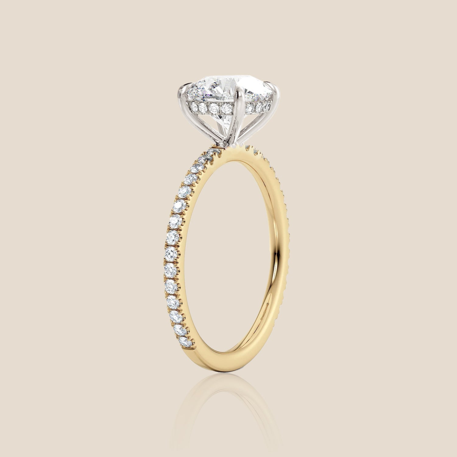 The Signature Pavé with Hidden Halo Round Four Claw