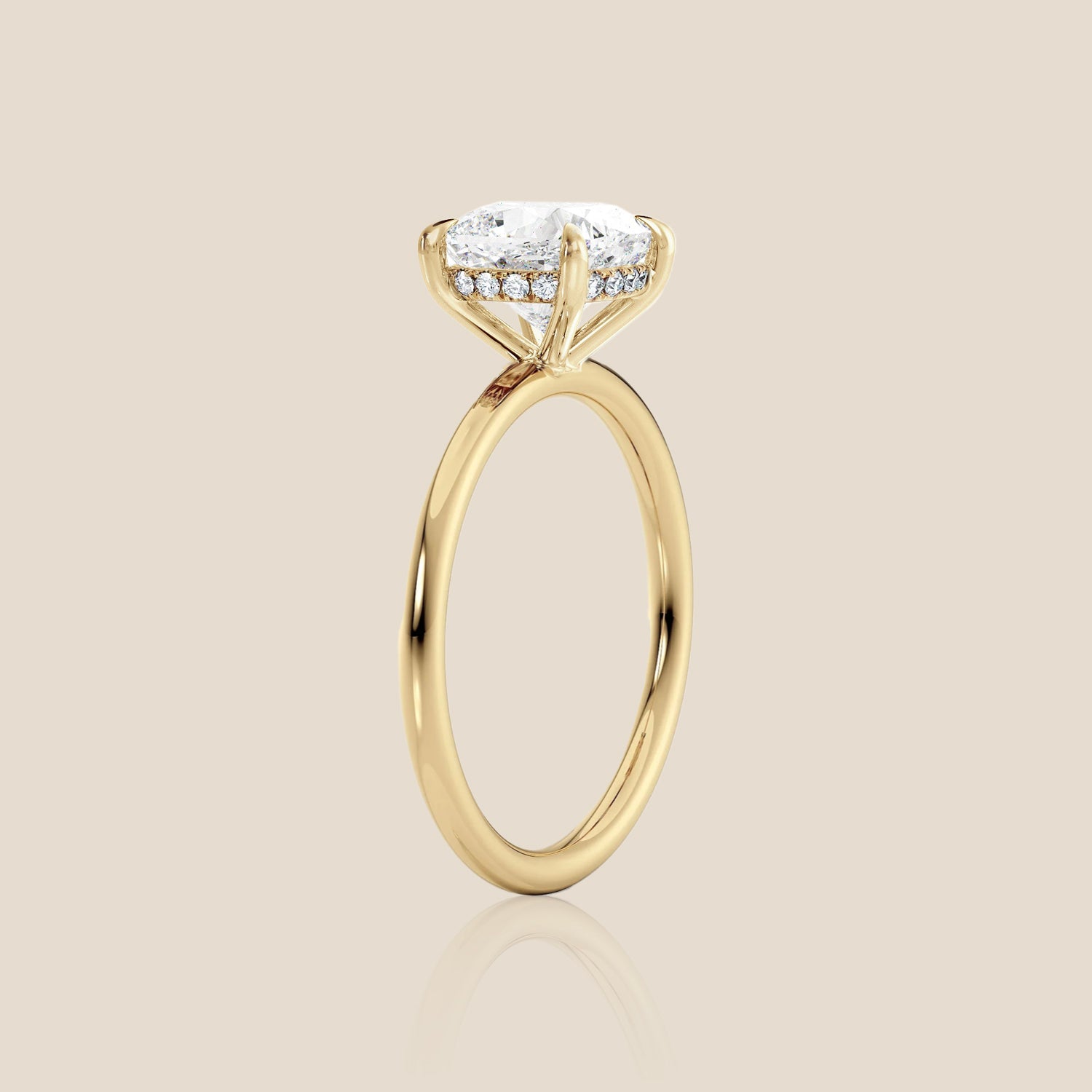 The Signature Solitaire with Hidden Halo Cushion