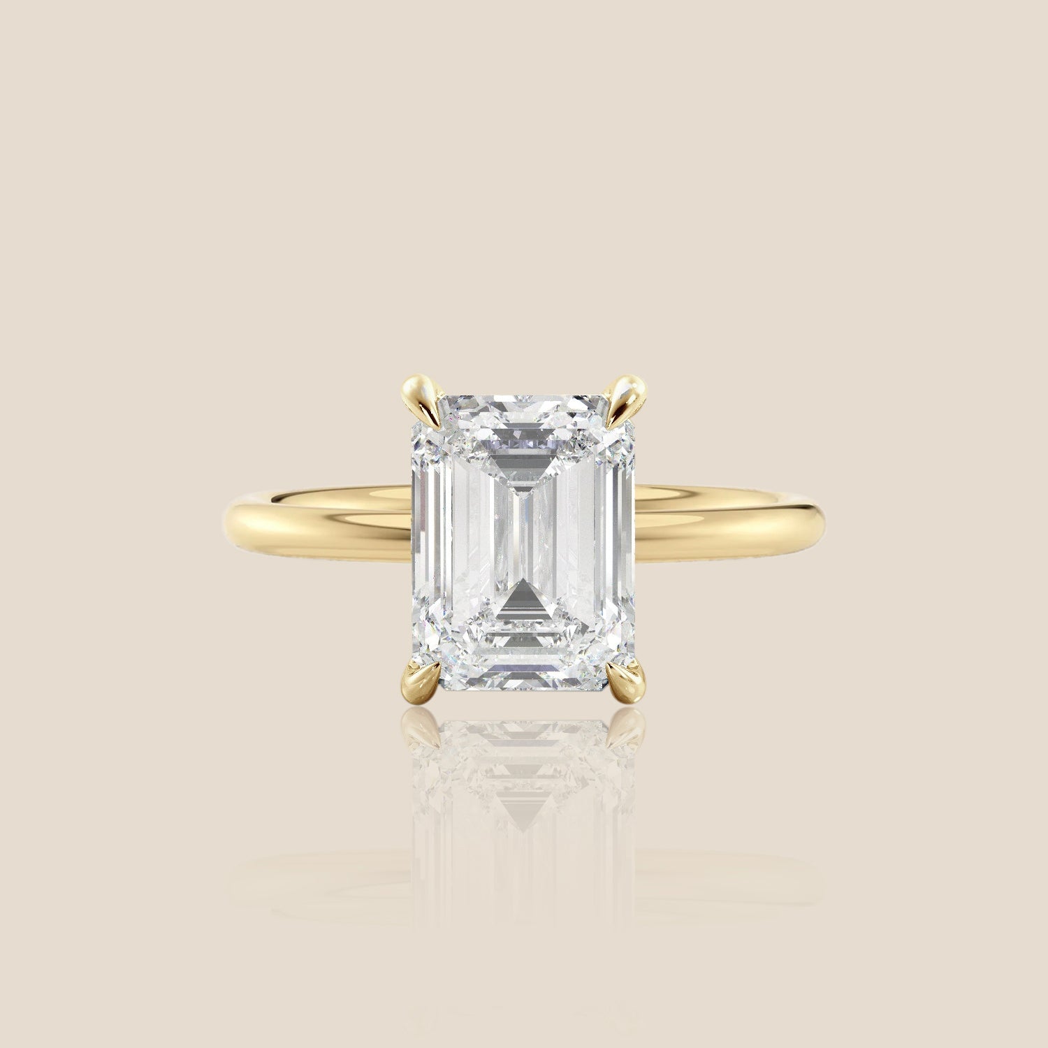 The Signature Solitaire with Hidden Halo Emerald