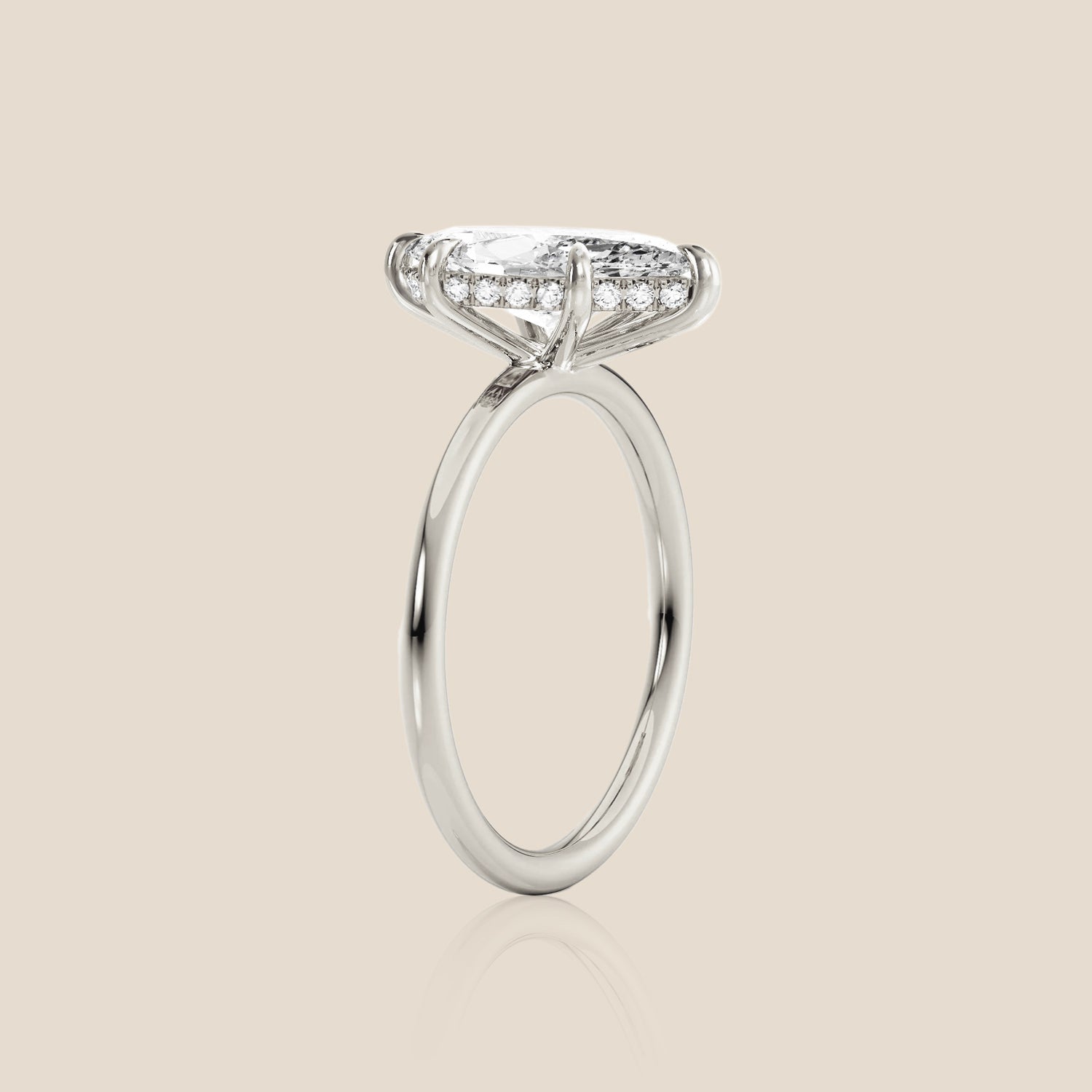 The Signature Solitaire with Hidden Halo Marquise