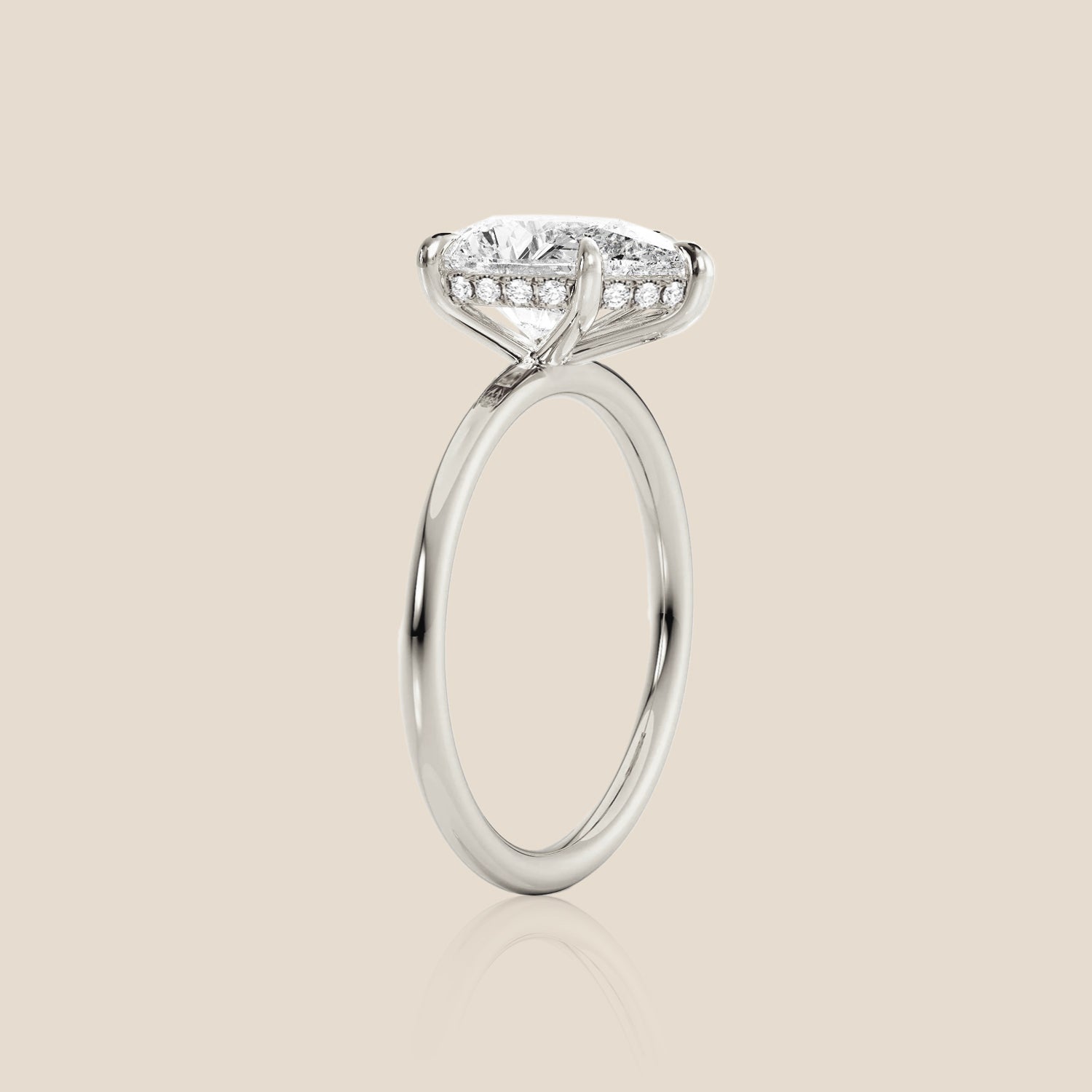 The Signature Solitaire with Hidden Halo Pear