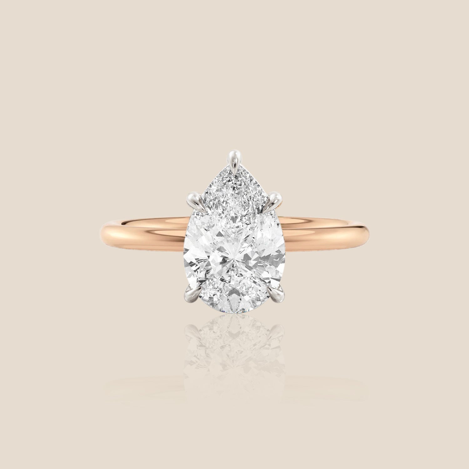 The Signature Solitaire with Hidden Halo Pear