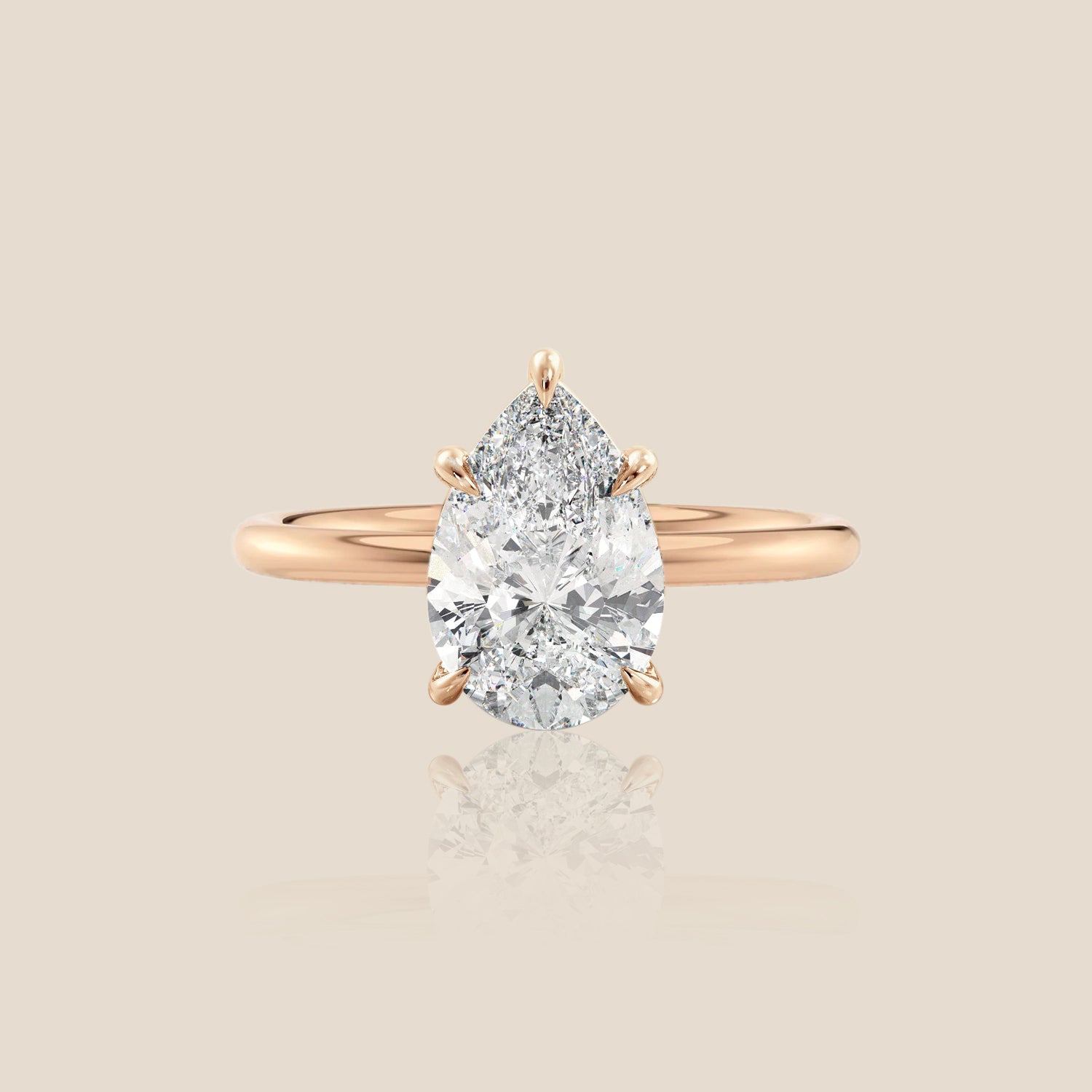 The Signature Solitaire with Hidden Halo Pear