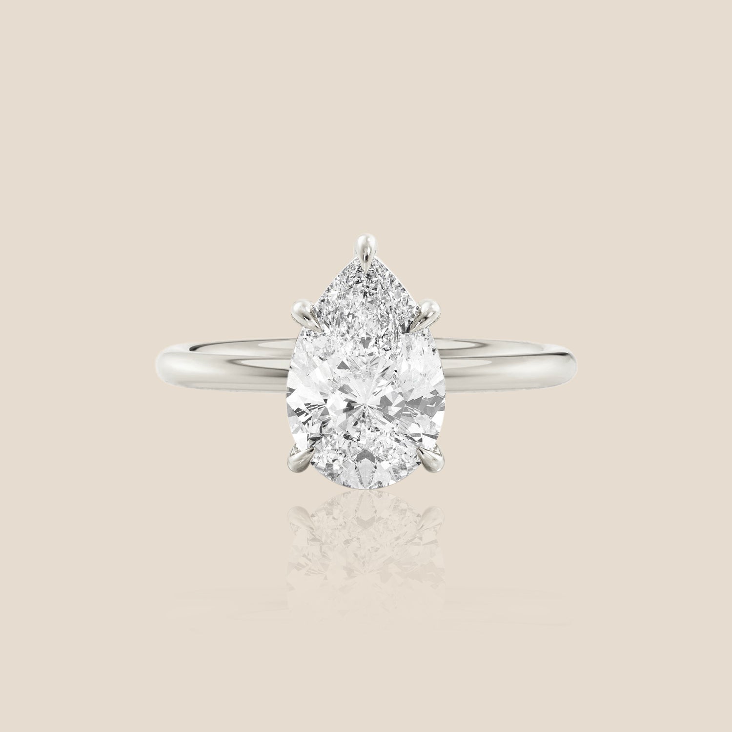 The Signature Solitaire with Hidden Halo Pear