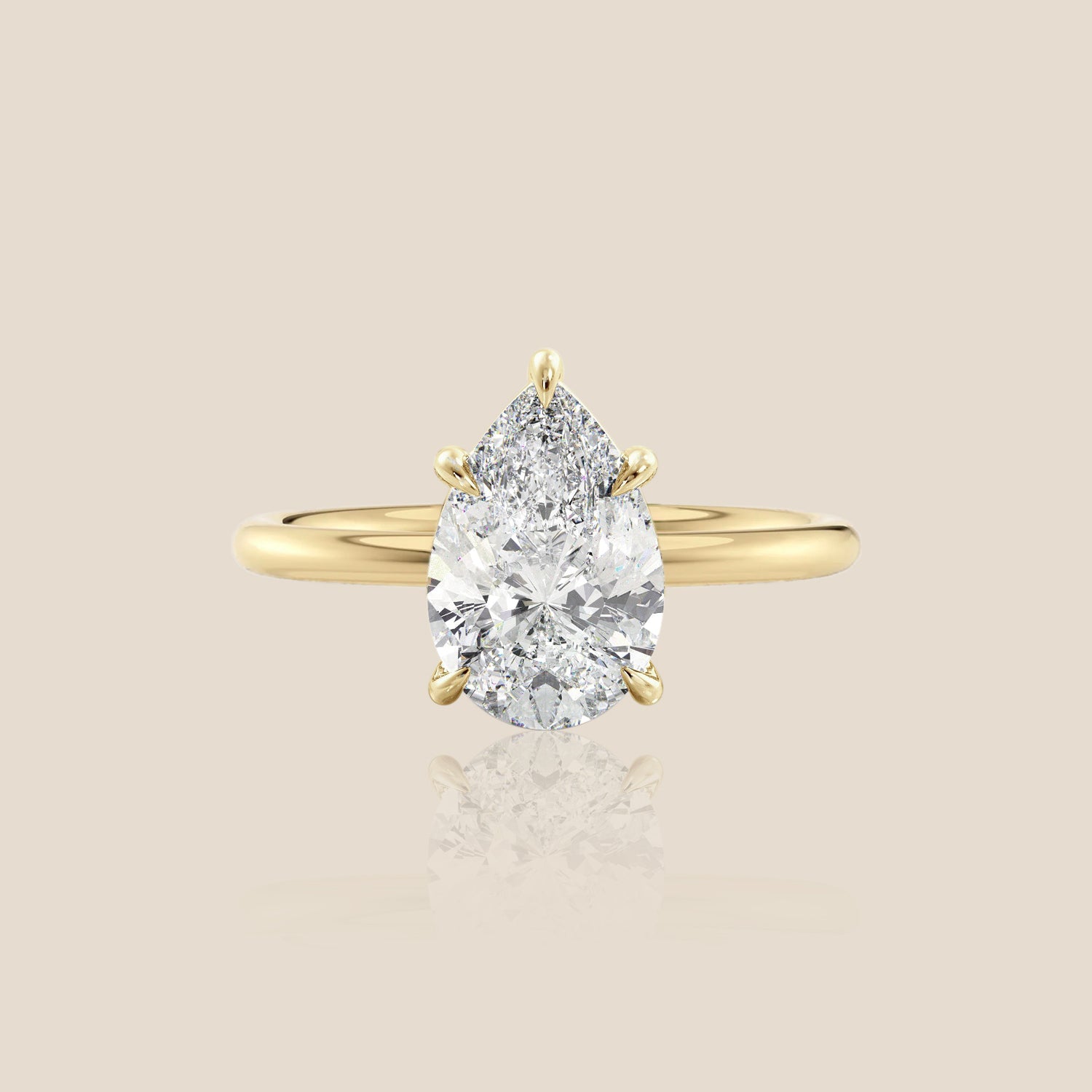 The Signature Solitaire with Hidden Halo Pear