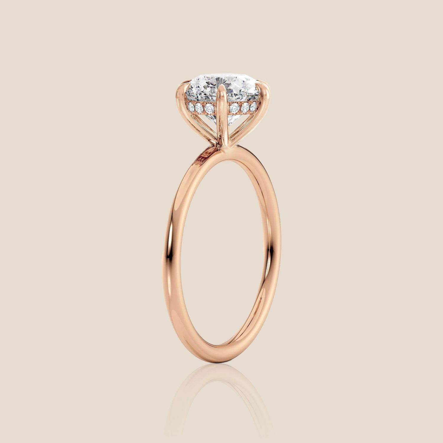 The Signature Solitaire with Hidden Halo Round Six Claw