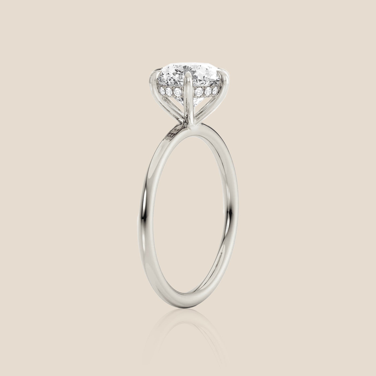The Signature Solitaire with Hidden Halo Round Six Claw