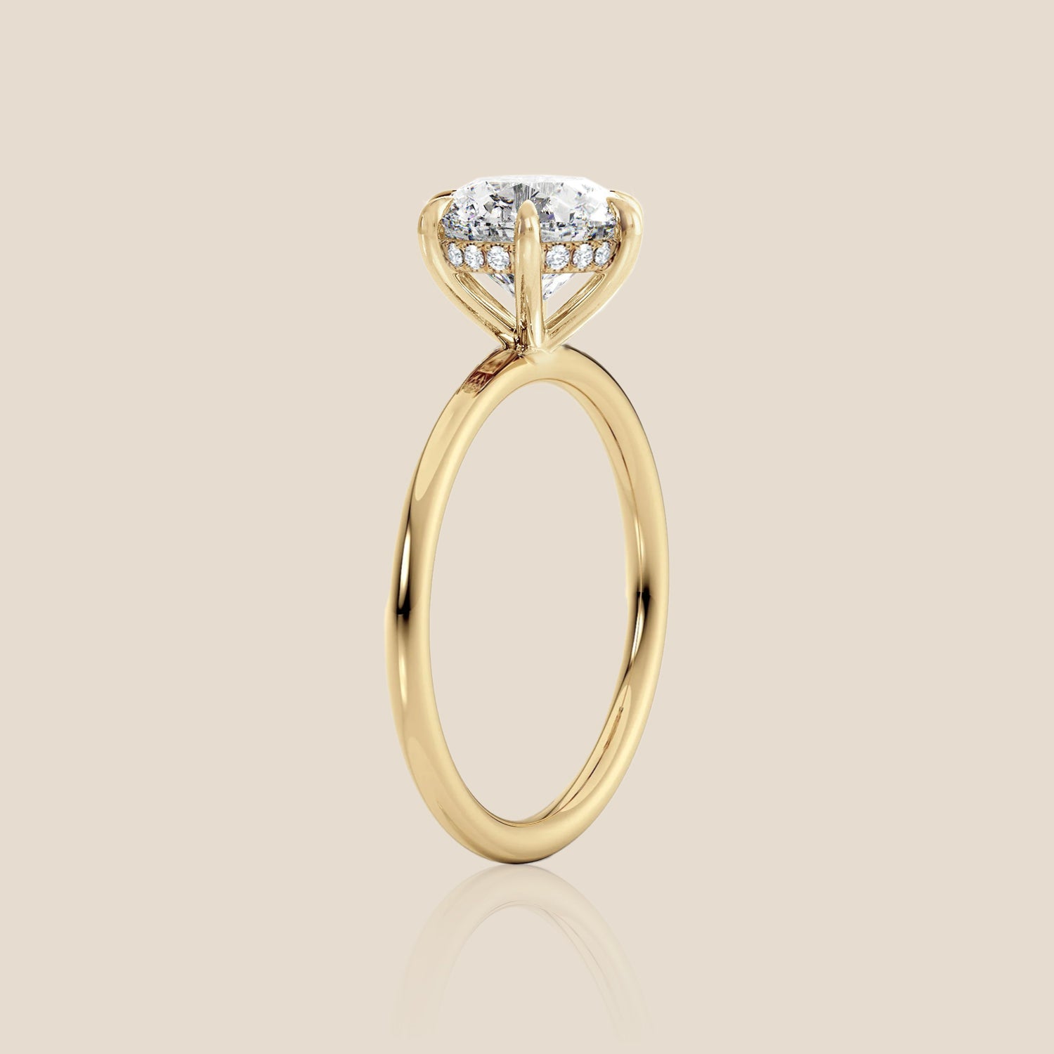 The Signature Solitaire with Hidden Halo Round Six Claw